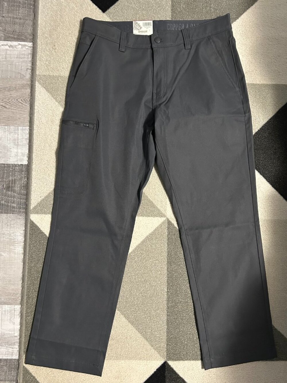 NWT Copper & Oak Supply Co. Men's Straight Fit Tech Pant Gray Size 34 X 29